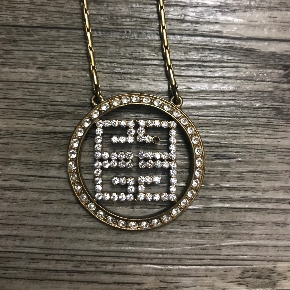 Givenchy logo crystal necklace